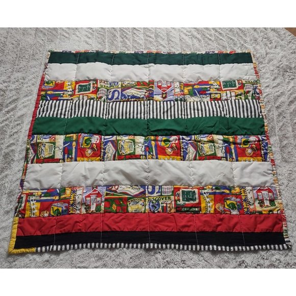 PROJECT LINUS QUILTED CHILDS schoolhouse Quilt Wall Throw - Picture 2 of 8